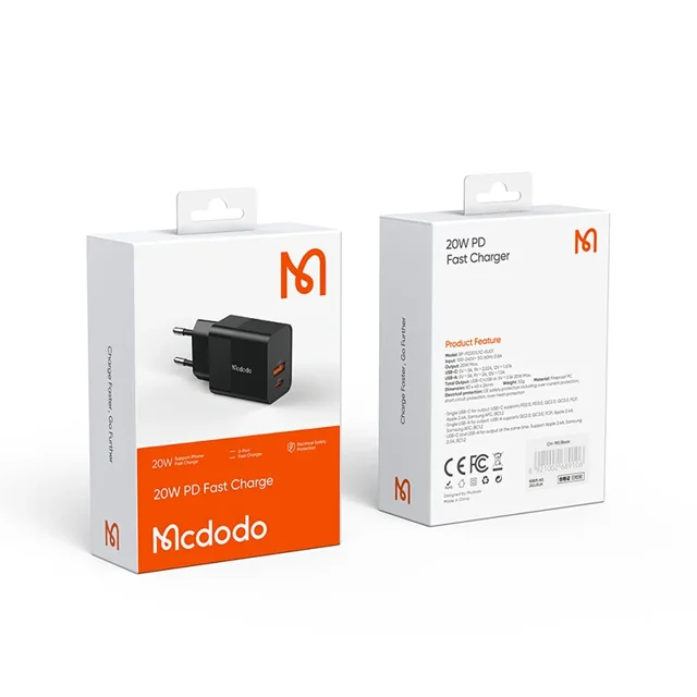 شارژر مک دودو مدل CH-1951 ظرفیت ۲۰ وات با ۲ پورت USB-C