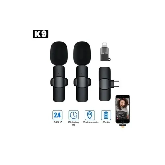 میکروفون یقه ای مدل K9 دو کاربره تایپ سی