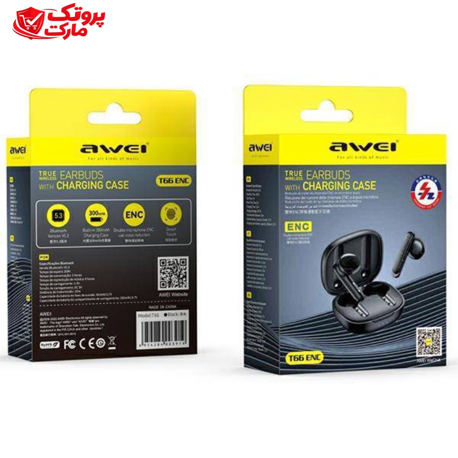 هدفون بی سیم اوی مدل T66 ENC