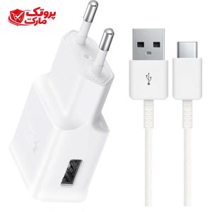شارژر سامسونگ مدل EP-TA200 توان 15 وات دو پین همراه کابل تایپ سی اصل