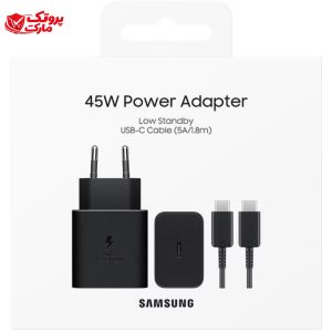 شارژر سامسونگ مدل EP-T4511 توان 45 وات دو پین سوپر فست شارژ همراه کابل 1.8 متری اصل