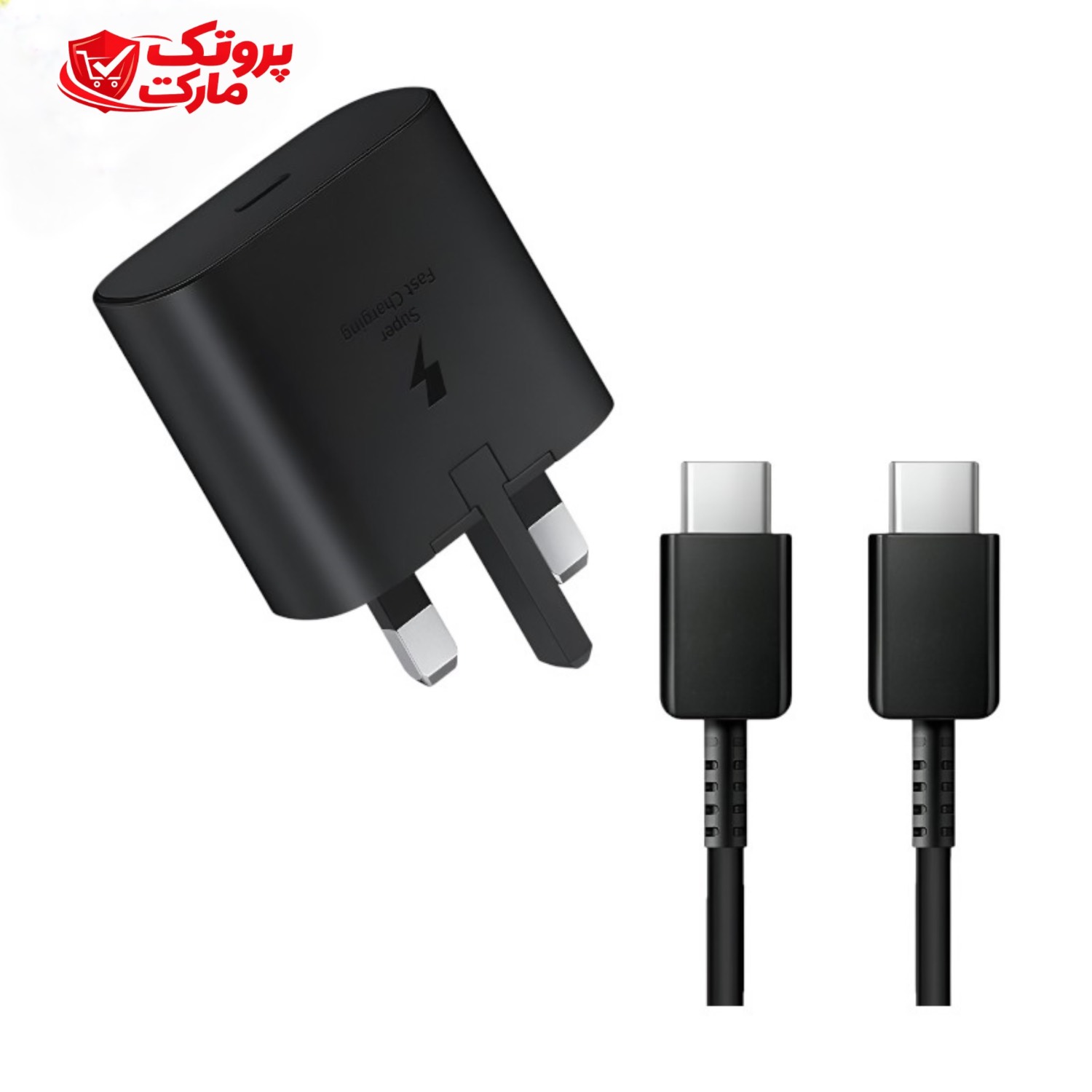 شارژر سامسونگ مدل EP-TA800 توان 25 وات سه پین همراه کابل اصل