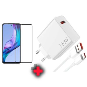 شارژر شیائومی توان 120 وات دو پین 100% اصلی همراه با کابل شارژر توربو